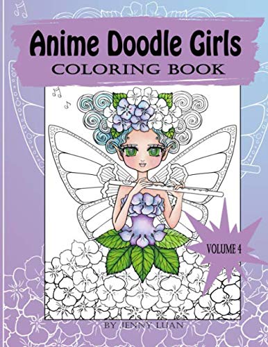 Anime Doodle Girls  Coloring Book [Paperback]