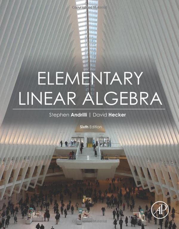 Elementary Linear Algebra [Paperback]