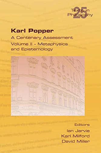 Karl Popper. A Centenary Assessment. Volume Ii - Metaphysics And Epistemology [Paperback]