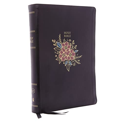 KJV Holy Bible, Super Giant Print Reference Bible, Deluxe Black Floral Leatherso [Leather / fine bindi]