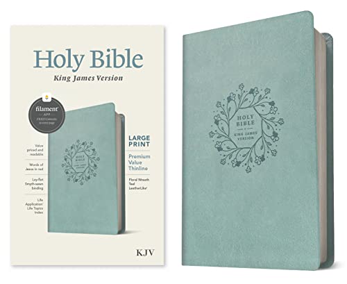 KJV Large Print Premium Value Thinline Bible, Filament Enabled Edition (Red Lett [Leather / fine bindi]