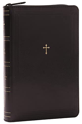 NKJV Compact Paragraph-Style Bible w/ 43,000 Cross References, Black Leathersoft [Leather / fine bindi]