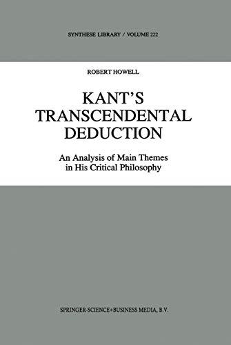 Kants Transcendental Deduction: An Analysis of Main Themes in His Critical Phil [Paperback]