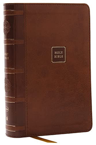 NKJV Compact Paragraph-Style Bible w/ 43,000 Cross References, Brown Leathersoft [Leather / fine bindi]