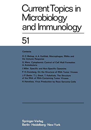 Current Topics in Microbiology and Immunology / Ergebnisse der Mikrobiologie und [Paperback]