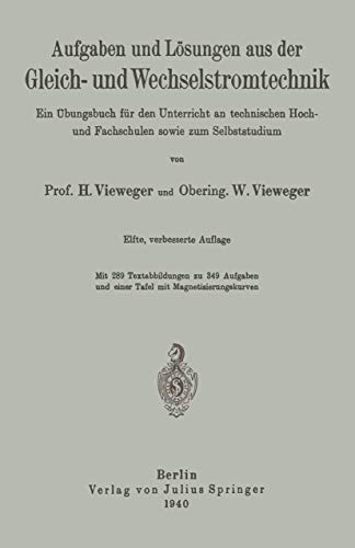 Aufgaben und Lsungen aus der Gleich- und Wechselstromtechnik: Ein bungsbuch f [Paperback]