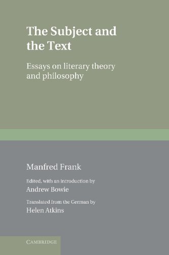 The Subject and the Text Essays on Literary Theory and Philosophy [Hardcover]