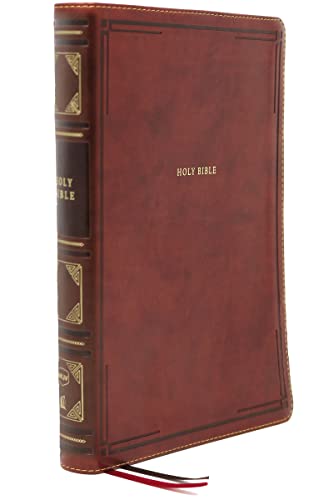 NKJV Holy Bible, Giant Print Center-Column Reference Bible, Brown Leathersoft, T [Leather / fine bindi]