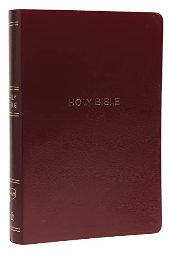 NKJV Holy Bible, Giant Print Center-Column Reference Bible, Burgundy Leather-loo [Paperback]