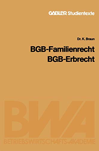 BGB  Familienrecht, BGB  Erbrecht [Paperback]