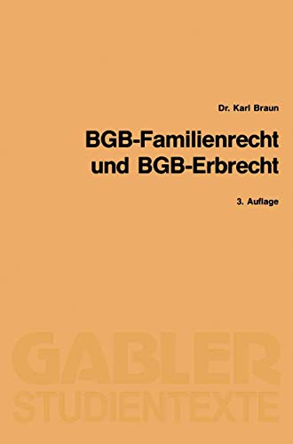 BGB-Familienrecht und BGB-Erbrecht [Paperback]