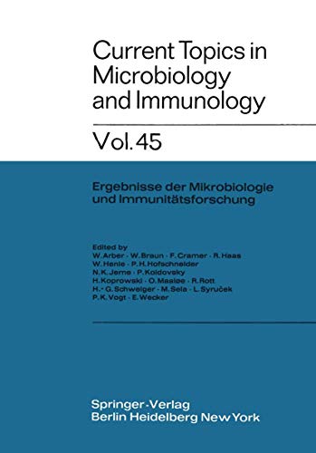 Current Topics in Microbiology and Immunology: Ergebnisse der Mikrobiologie und  [Paperback]