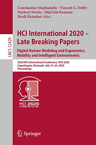 HCI International 2020  Late Breaking Papers: Digital Human Modeling and Ergono [Paperback]