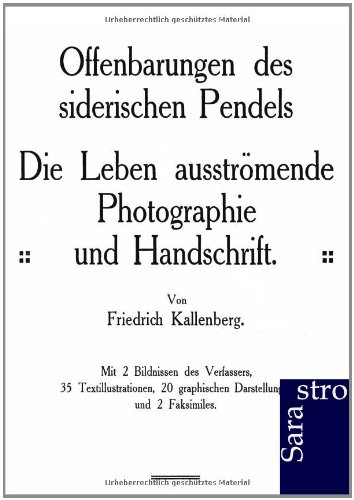 Offenbarungen Des Siderischen Pendels (german Edition) [Paperback]