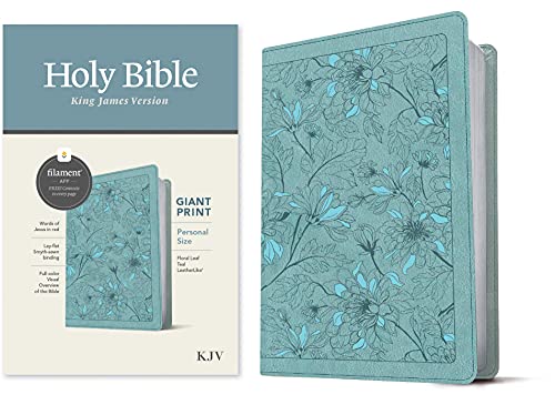 KJV Personal Size Giant Print Bible, Filament Enabled Edition (Red Letter, Leath [Leather / fine bindi]