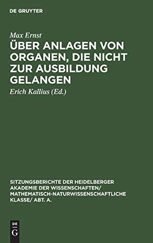 ber Anlagen Von Organen, die Nicht Zur Ausbildung Gelangen [Hardcover]