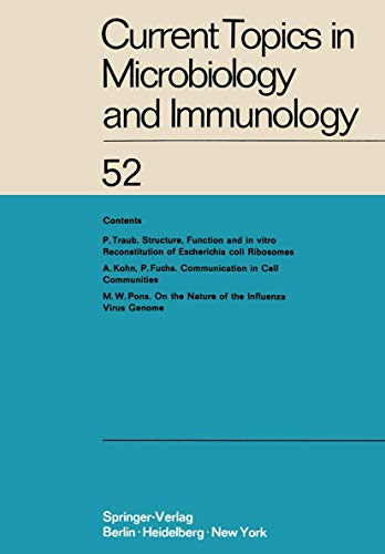 Current Topics in Microbiology and Immunology: Ergebnisse der Mikrobiologie und  [Paperback]