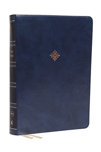 NKJV Holy Bible, Super Giant Print Reference Bible, Blue Leathersoft, 43,000 Cro [Leather / fine bindi]