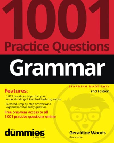 Grammar: 1001 Practice Questions For Dummies (+ Free Online Practice) [Paperback]