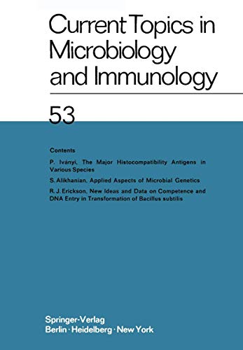 Current Topics in Microbiology and Immunology: Ergebnisse der Mikrobiologie und  [Paperback]