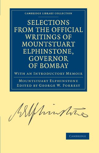 Selections from the Minutes and Other Official Writings of the Honourable Mounts [Paperback]