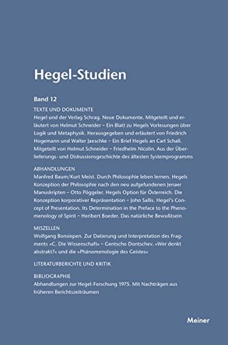 Hegel-Studien Band 12 (1977) (german Edition) [Paperback]