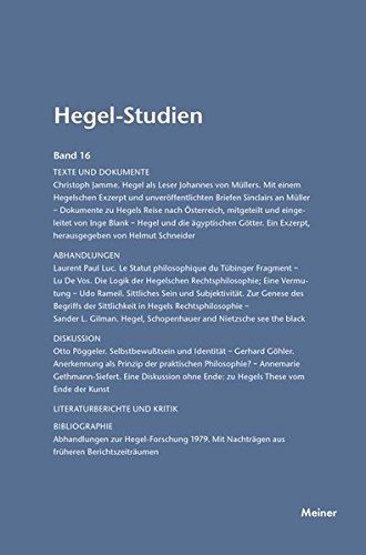 Hegel-Studien Band 16 (1981) (german Edition) [Paperback]