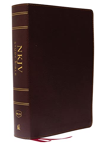 NKJV Study Bible, Bonded Leather, Burgundy, Full-Color, Comfort Print The Compl [Leather / fine bindi]