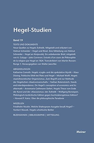 Hegel-Studien Band 18 (1983) (german Edition) [Paperback]