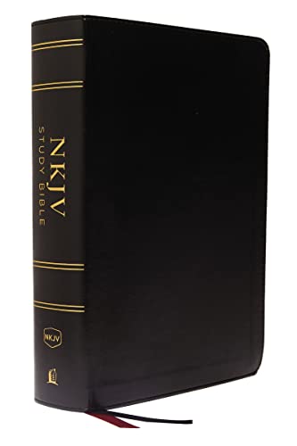 NKJV Study Bible, Leathersoft, Black, Full-Color, Comfort Print The Complete Re [Leather / fine bindi]