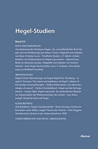 Hegel-Studien Band 22 (1987) (german Edition) [Paperback]