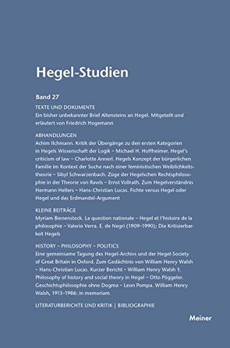 Hegel-Studien Band 27 (1992) (german Edition) [Paperback]