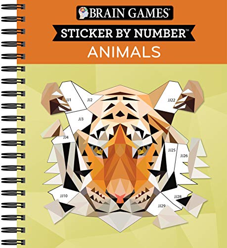 Brain Games - Sticker by Number: Animals (2 Books in 1 - Geometric Stickers) [Unknown]