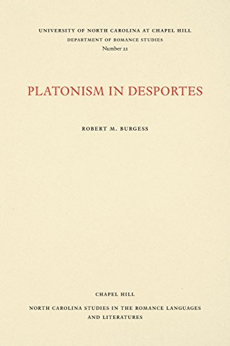 Platonism In Desportes (north Carolina Studies In The Romance Languages And Lite [Paperback]