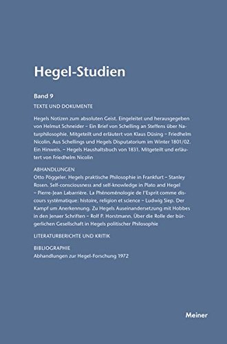 Hegel-Studien Band 9 (1974) (german Edition) [Paperback]