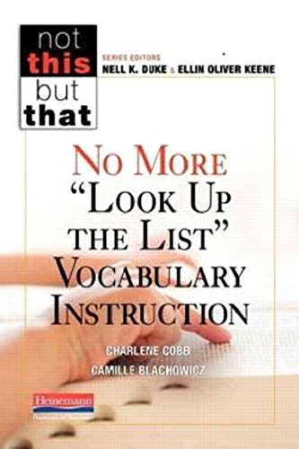 No More  look Up The List  Vocabulary Instruc