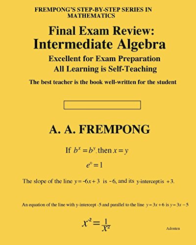 Final Exam Revie Intermediate Algebra [Paperback]