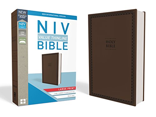 NIV, Value Thinline Bible, Large Print, Imitation Leather, Brown, Comfort Print [Leather / fine bindi]