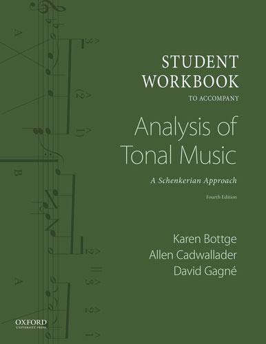 Student Workbook to Accompany Analysis of Tonal Music: A Schenkerian Approach [Paperback]