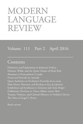 Modern Language Revie (111 2) April  2016 [Paperback]