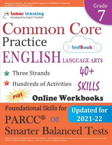 Common Core Practice - 7th Grade English Language Arts Workbooks To Prepare For [Paperback]