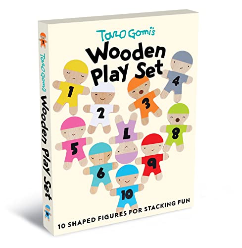 Taro Gomi's Wooden Play Set: 10 Shaped Figures for Stacking Fun [General merchandise]