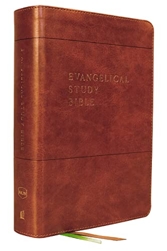 NKJV, Evangelical Study Bible, Leathersoft, Bron, Red Letter, Comfort Print Ch [Leather / fine bindi]