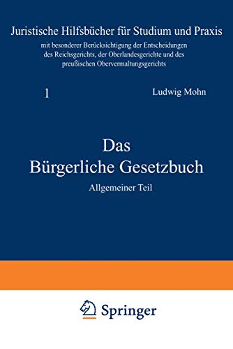 Das Brgerliche Gesetzbuch Allgemeiner Teil [Paperback]