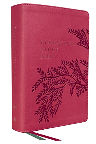 NKJV, Evangelical Study Bible, Leathersoft, Rose, Red Letter, Comfort Print Chr [Leather / fine bindi]