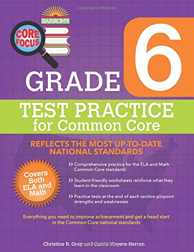 Barron's Core Focus: Grade 6 Test Practice for Common Core [Paperback]