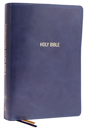 NKJV, Foundation Study Bible, Large Print, Leathersoft, Blue, Red Letter, Comfor [Leather / fine bindi]