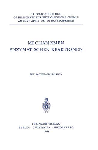 Mechanismen Enzymatischer Reaktionen [Paperback]