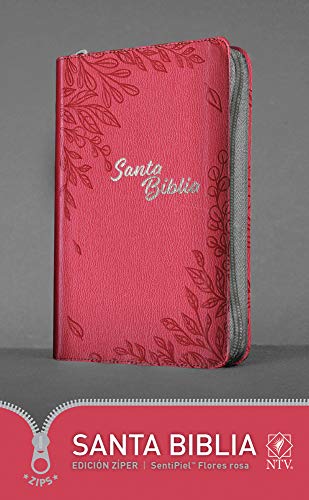 Santa Biblia NTV, Edici?n z?per, Flores rosa [Leather / fine bindi]