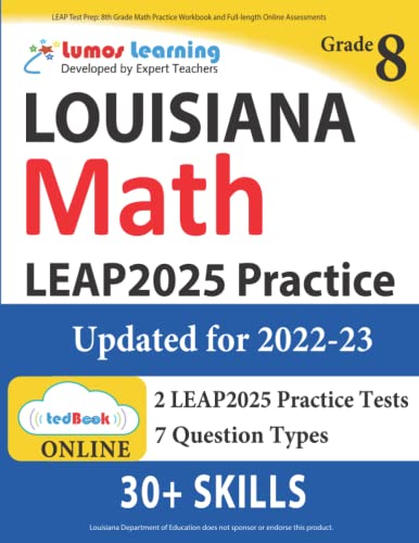 LEAP Test Prep 8th Grade Math Practice Workbook and Full-length Online Assessme [Paperback]